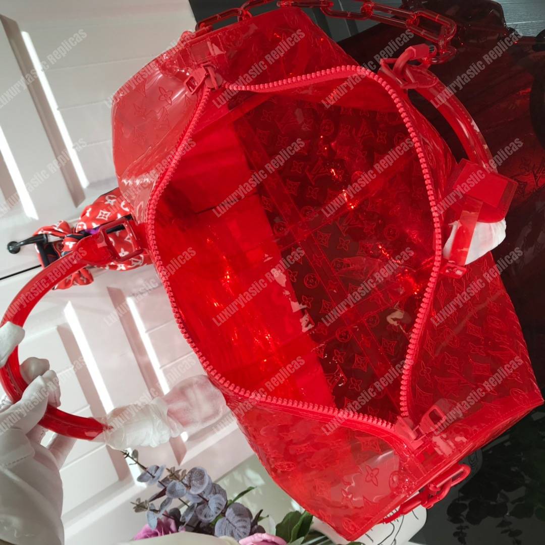 LV Keepall Bandouliere Monogram 50 Red PVC