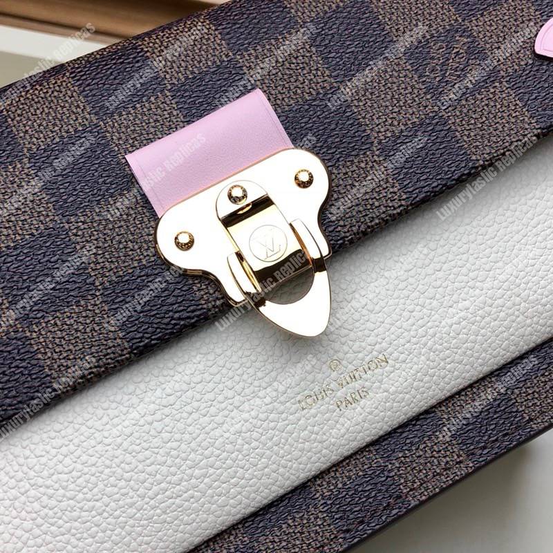 LV Vavin Chain Wallet Damier Ebene Creme