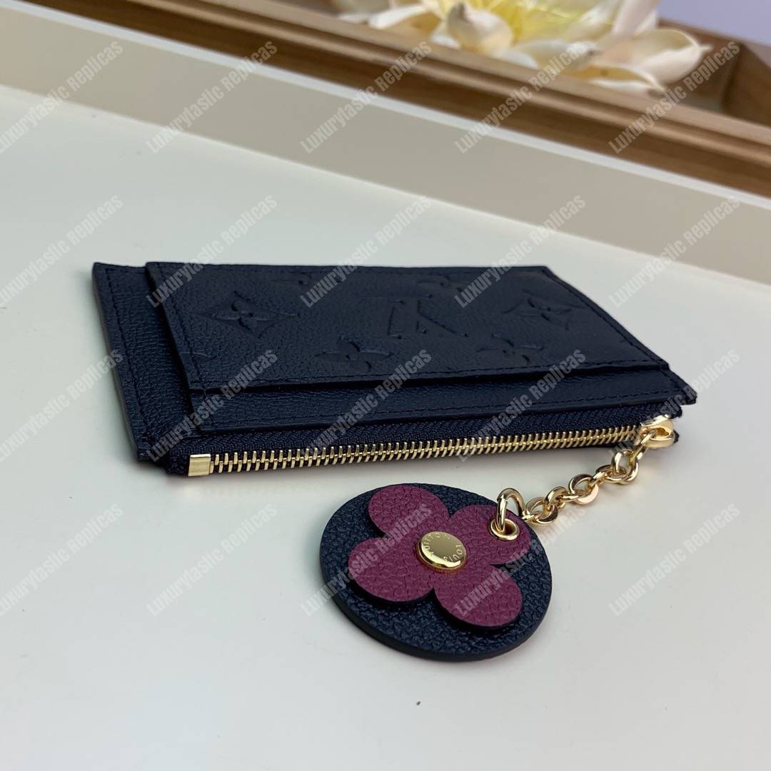 LV Zipped Card Holder Monogram Navy Purple