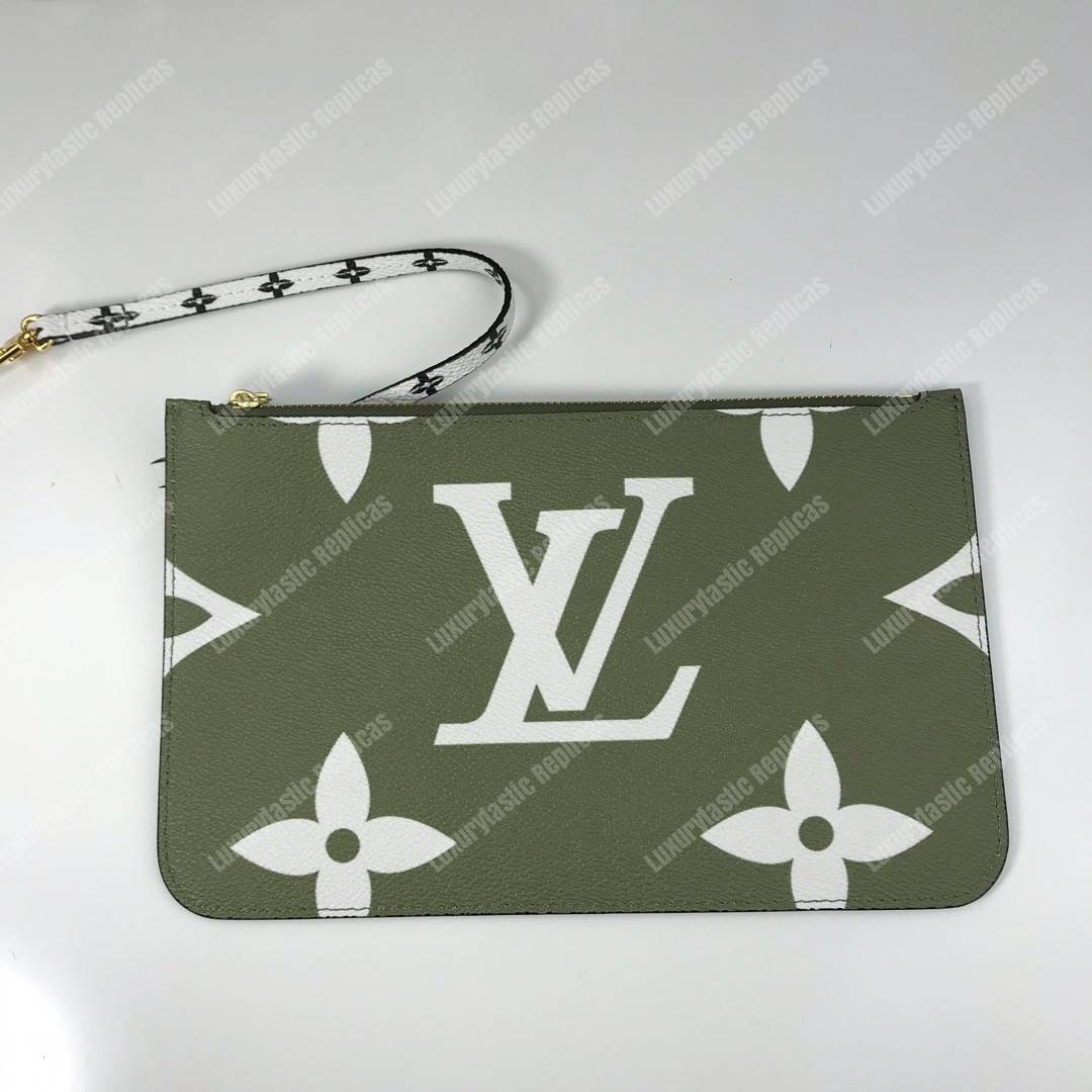 LV Neverfull MM Monogram Khaki