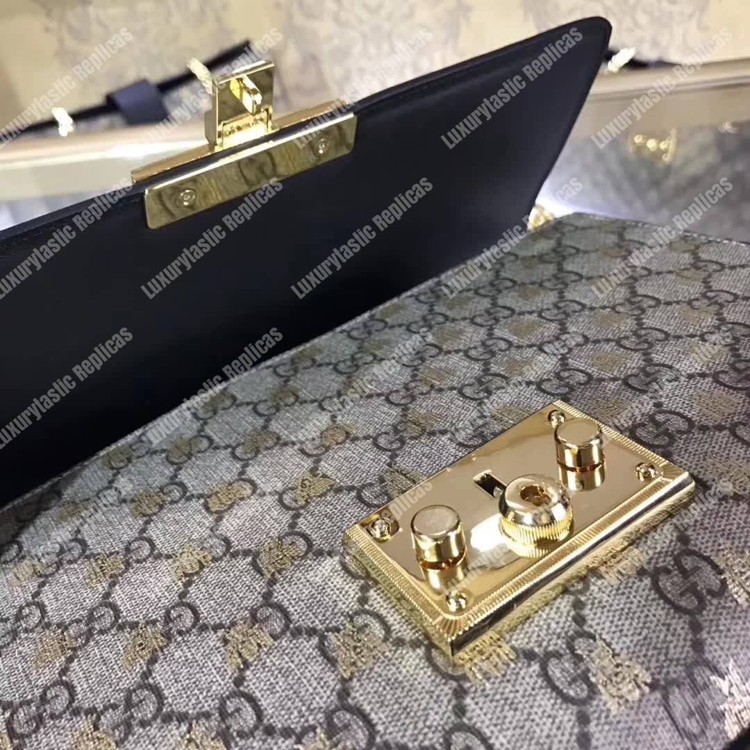 G*u*i padlock medium full gg sup*e bees shoulder bag