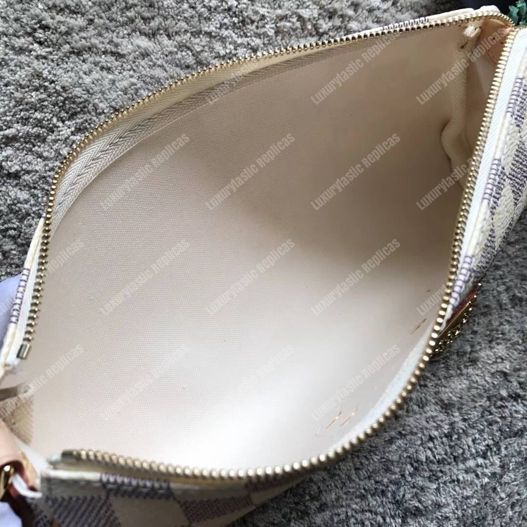 LV Eva Clutch Damier Azur Canvas