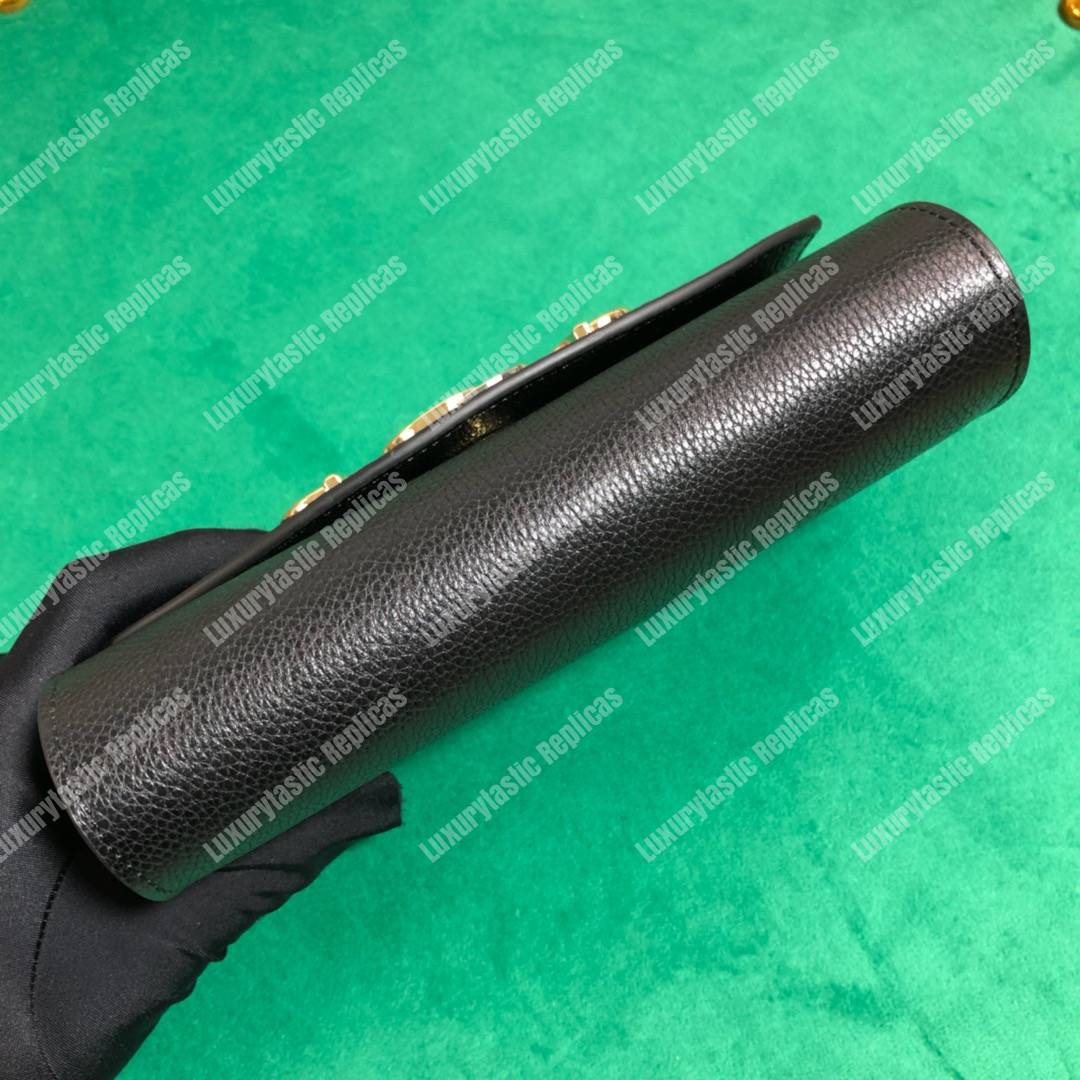 G*u*i zumi black smooth leather mini bag