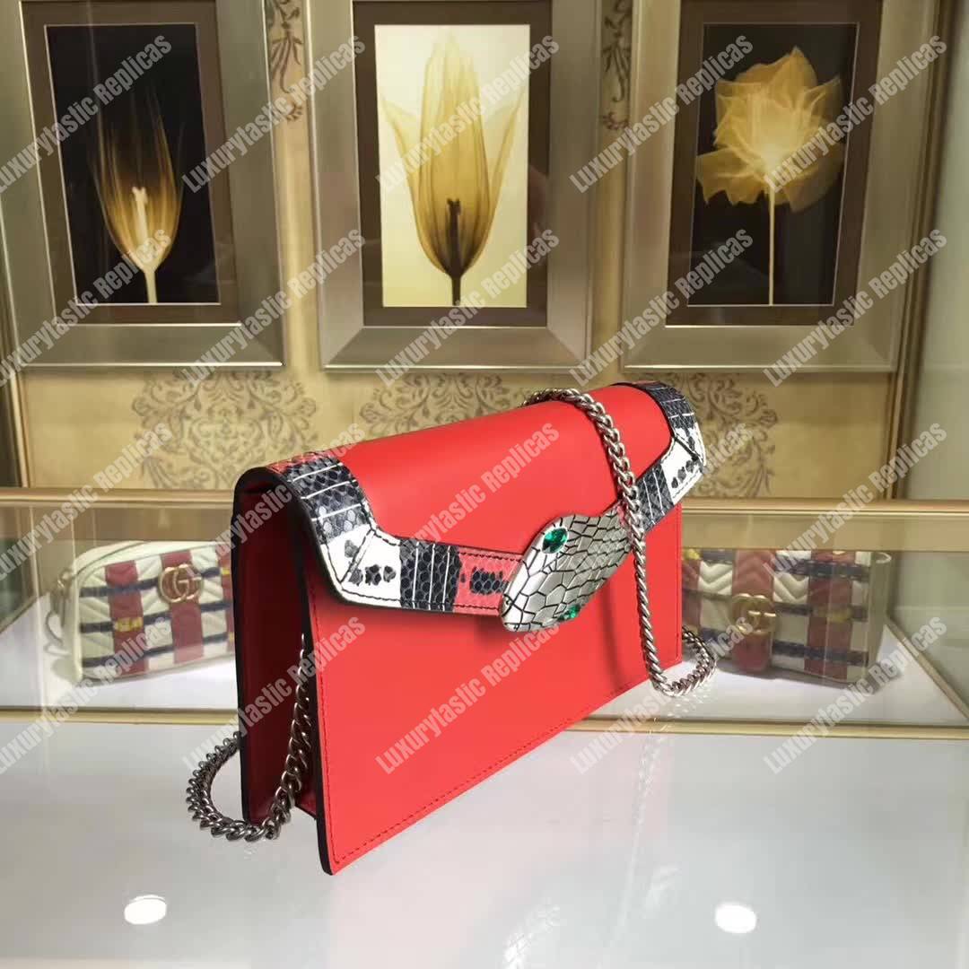 G*u*i lilith leather shoulder bag red