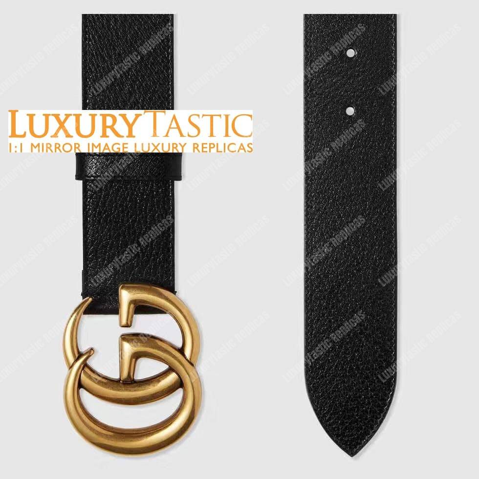 G*u*i leather belt with double g buckle