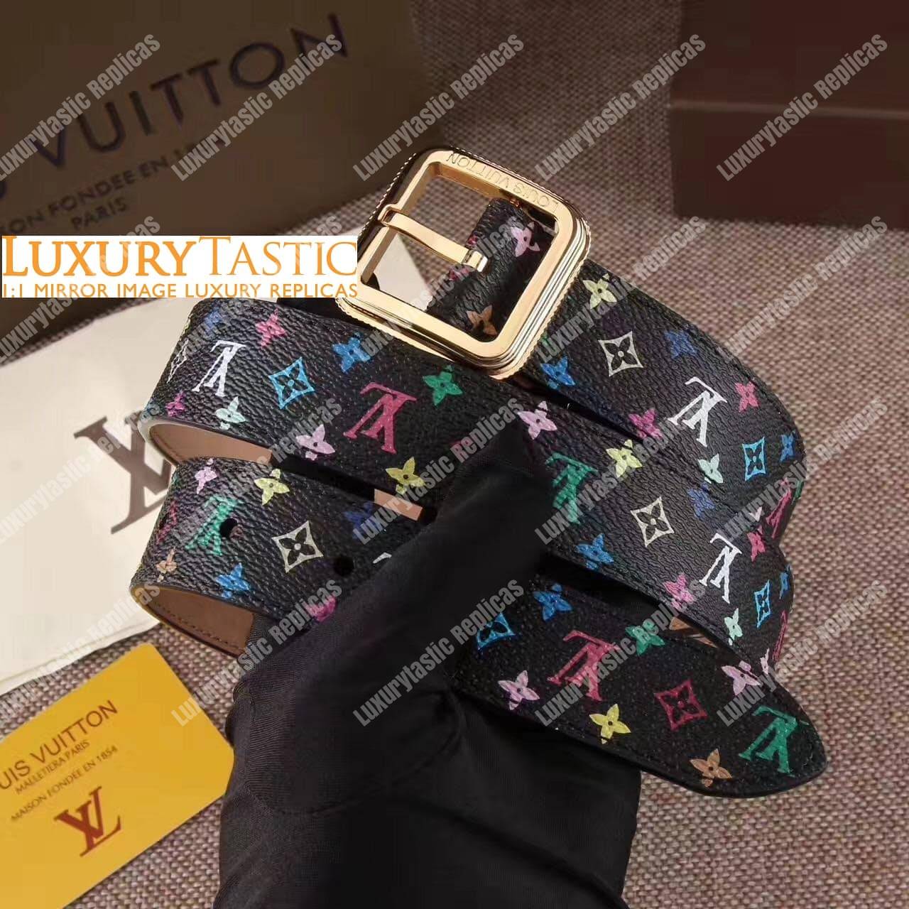 LV Malletier Belt 30mm Takashi Murakami Edition Black