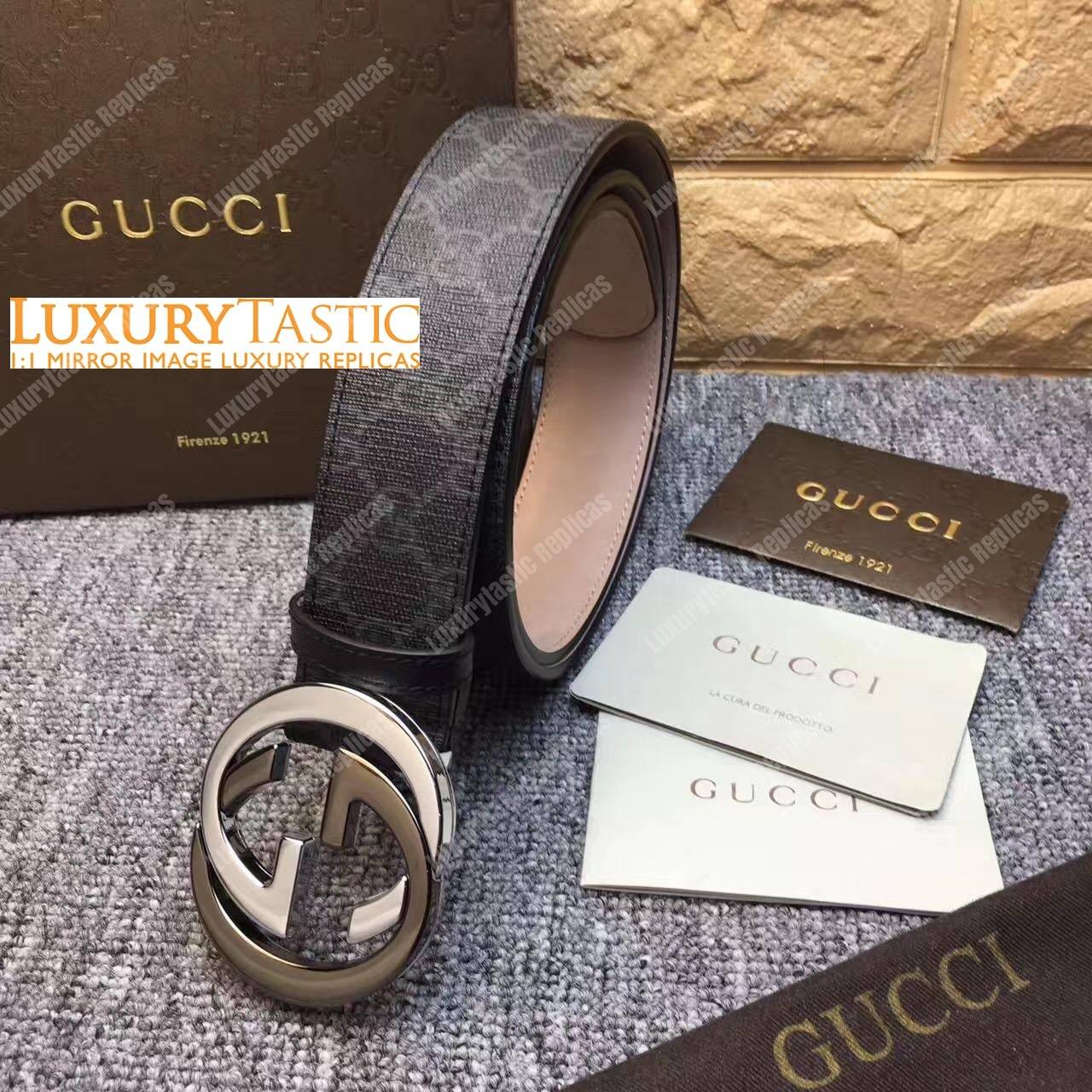 gg Sup*e belt with 2-color g buckle