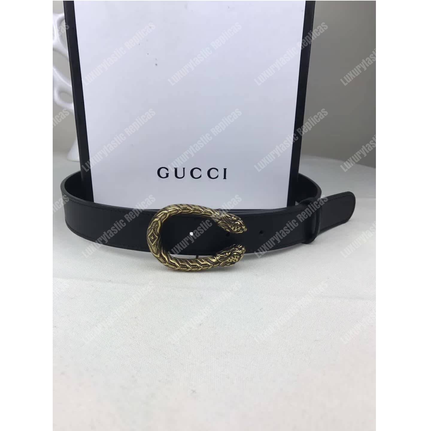 G*u*i leather belt with dionysus buckle