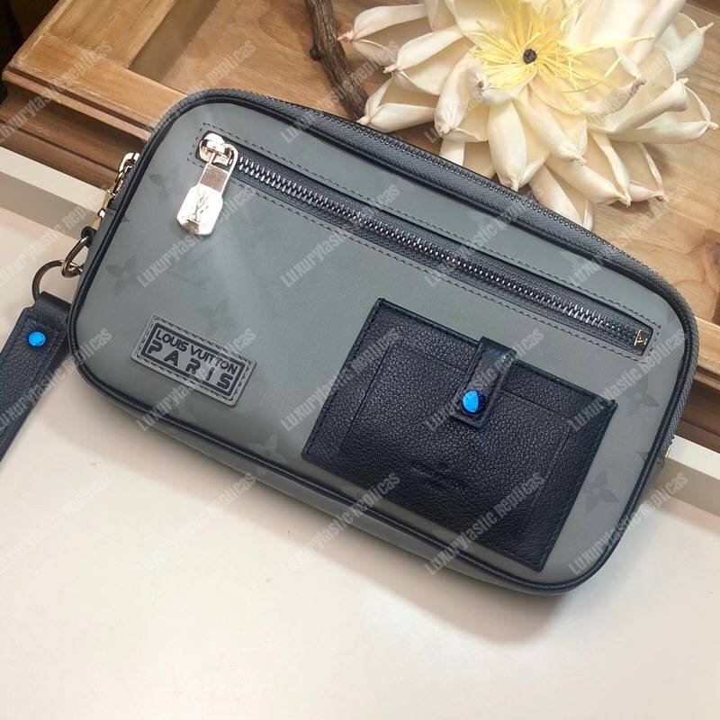 LV Alpha Clutch Monogram Satellite