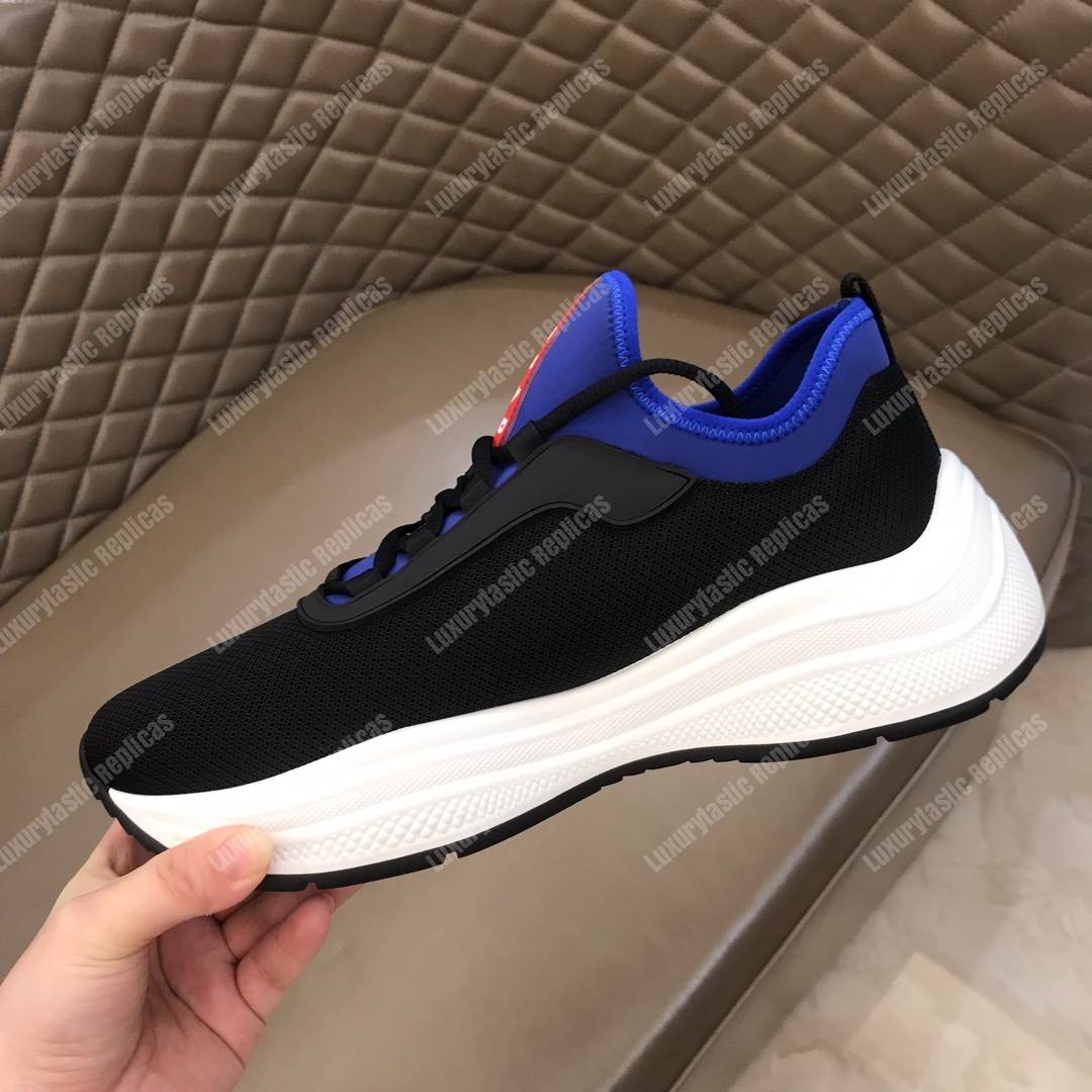 Pra*a mesh and neoprene sneakers blue