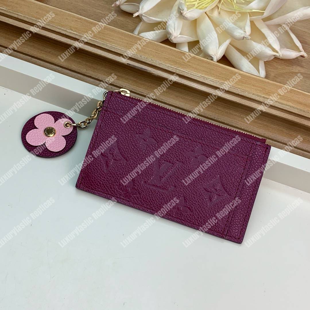 LV Zipped Card Holder Monogram Burgundy