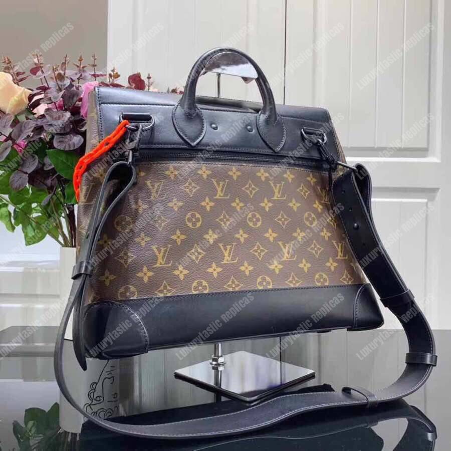 LV Steamer PM Taiga Leather Monogram Brown