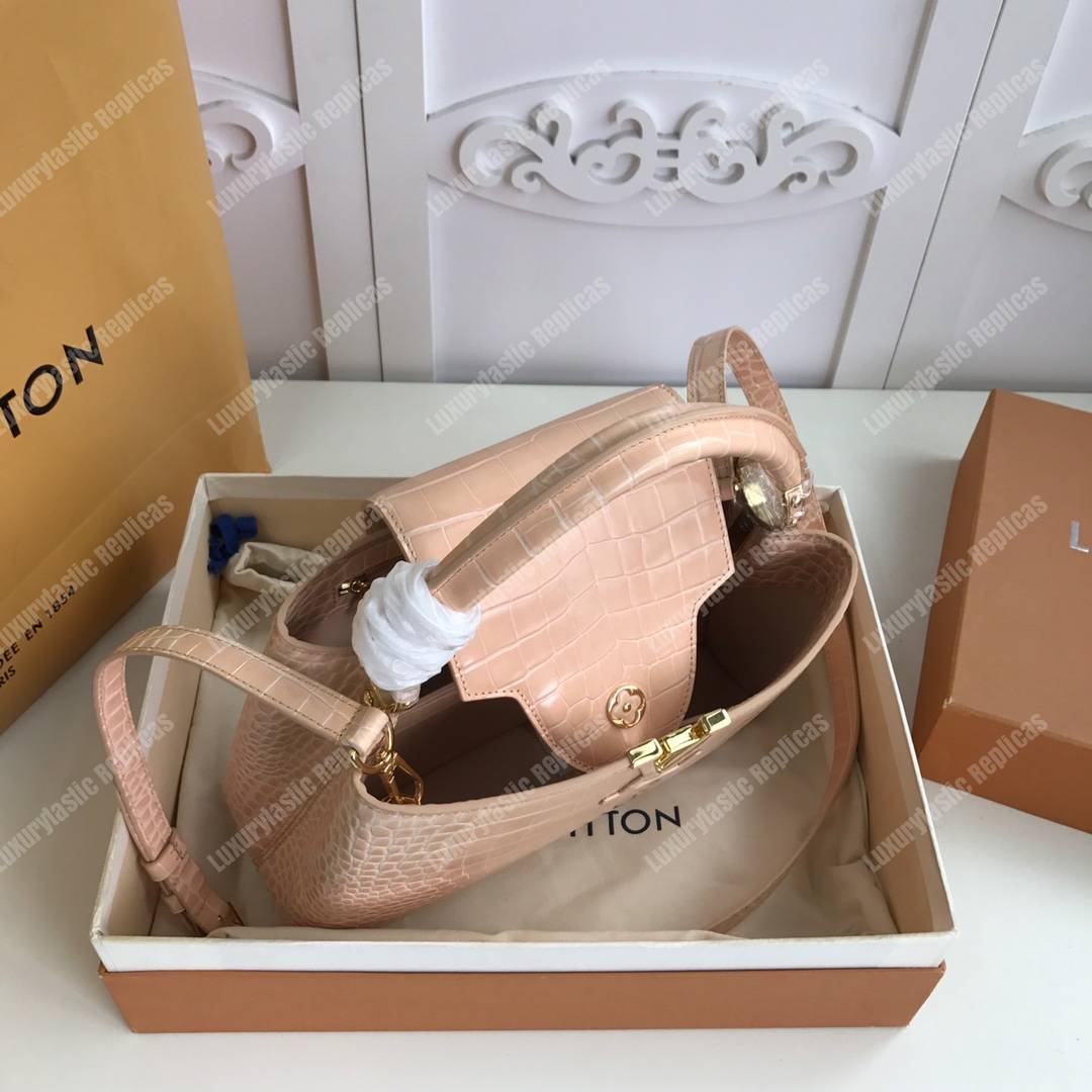 LV Capuccines PM Crocodilien Mat Dune