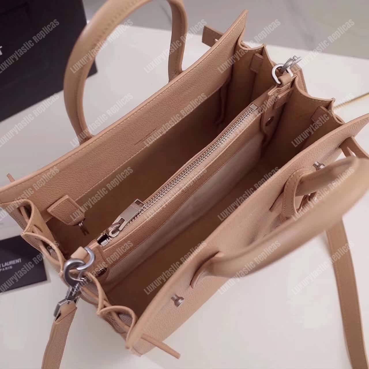 Saint Laurent Sac De Jour Baby Grained Leather Cream