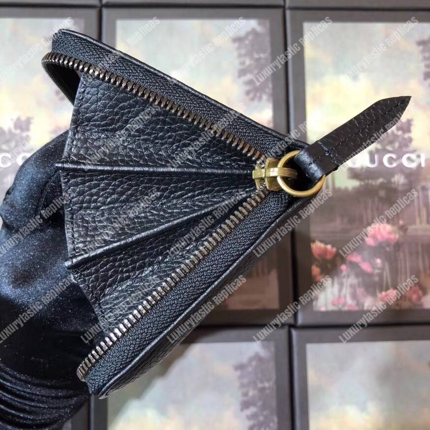 G*u*i garden leather zip around wallet black with bat