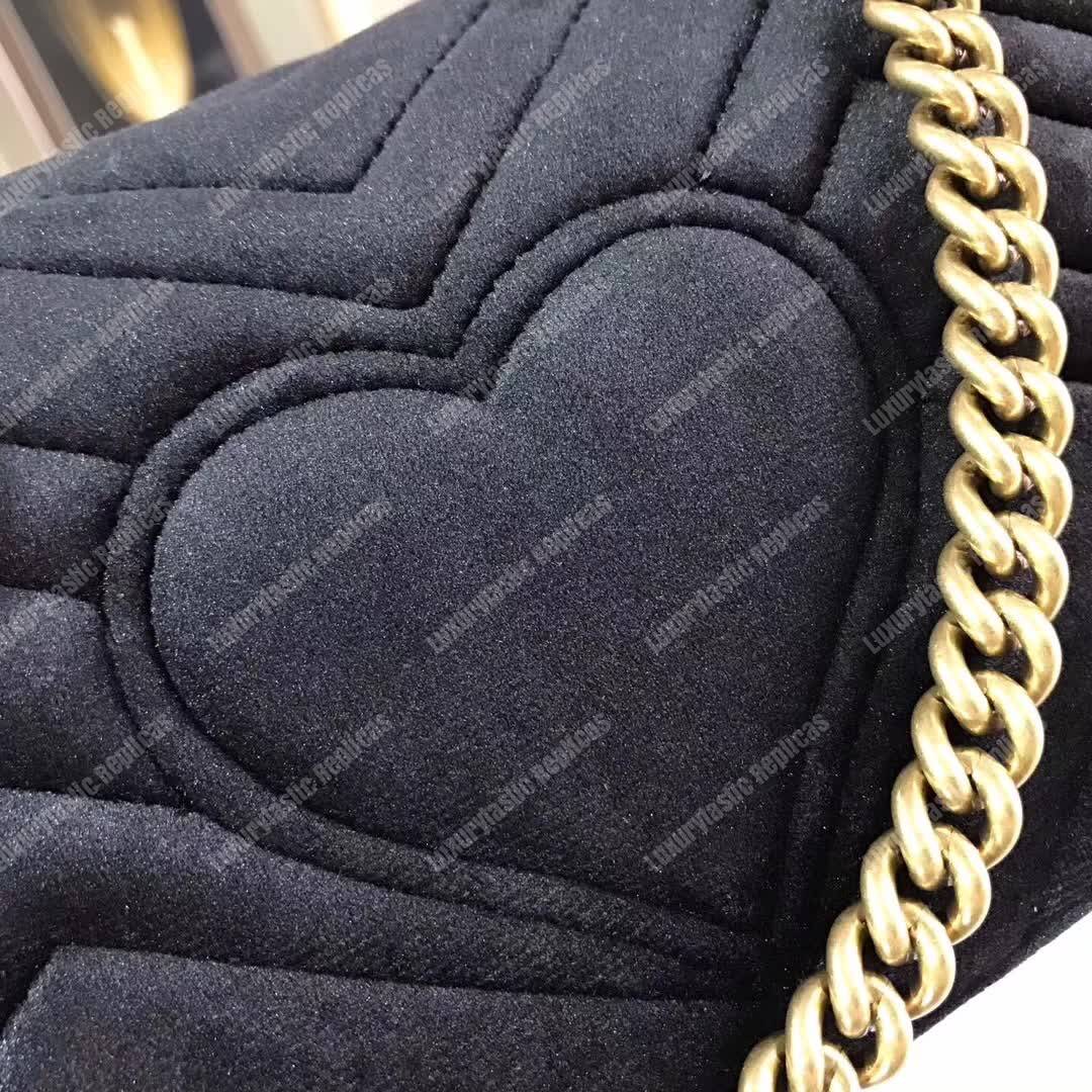 G*u*i gg marmont mini bag black velvet
