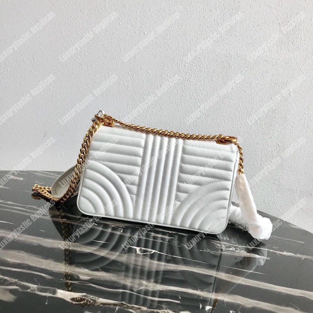 Pra*a diagramme medium leather bag white