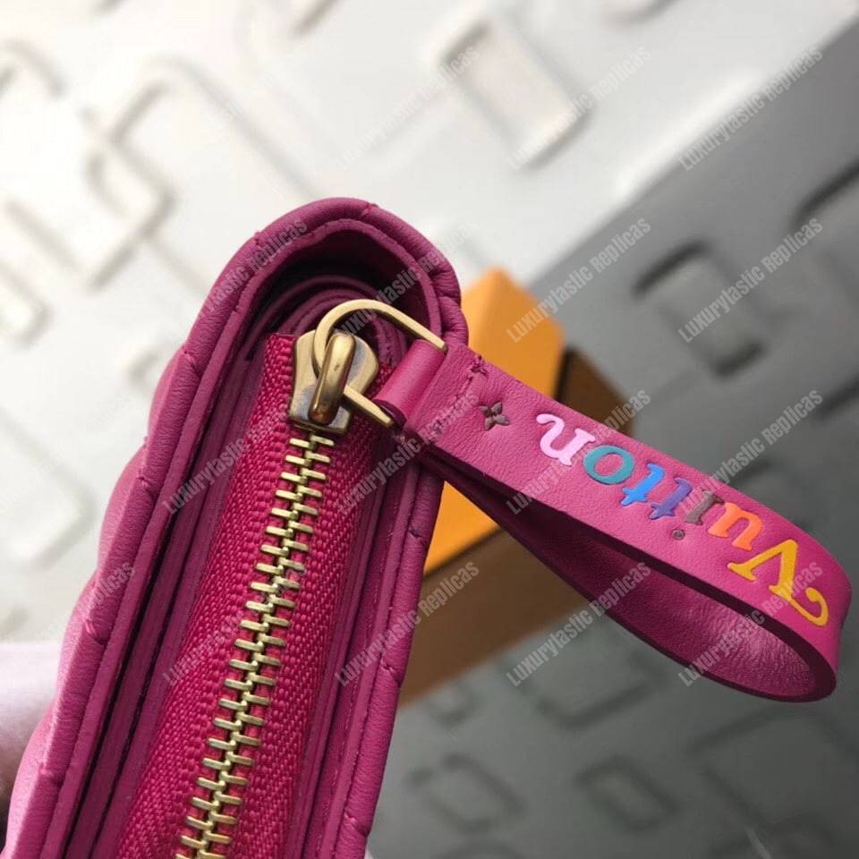 LV New Wave Zipped Compact Wallet Rose Freesia Pink