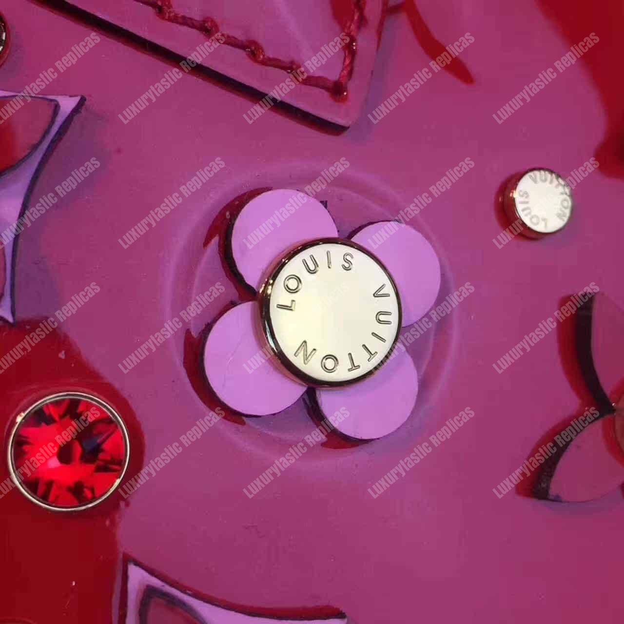 LV Alma BB Tote Bag Monogram Vernis Red