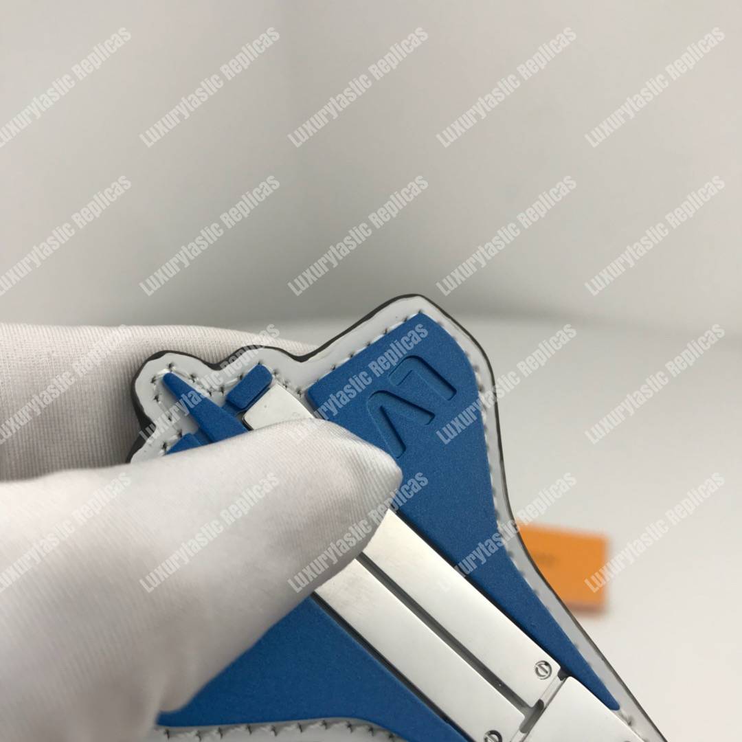 LV Metal Rocket Bag Charm and Key Holder Blue