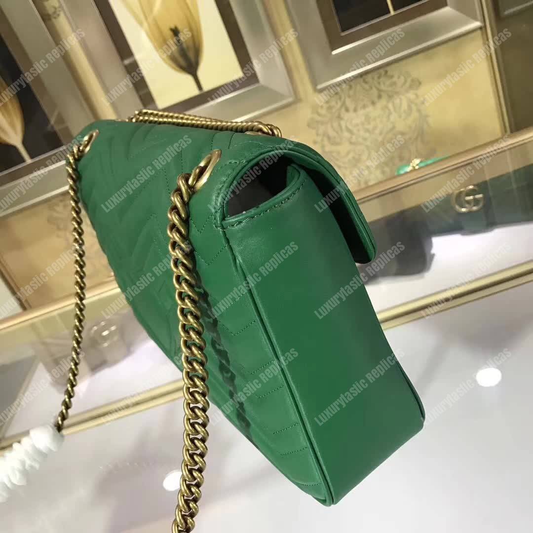 G*u*i gg marmont medium matelasse shoulder bag emerald green