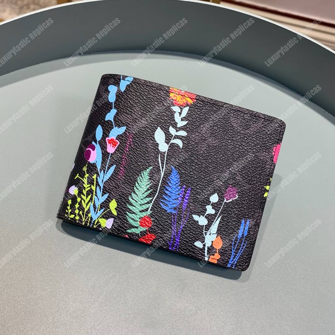 LV Flower Slender Wallet Monogram Eclipse Canvas