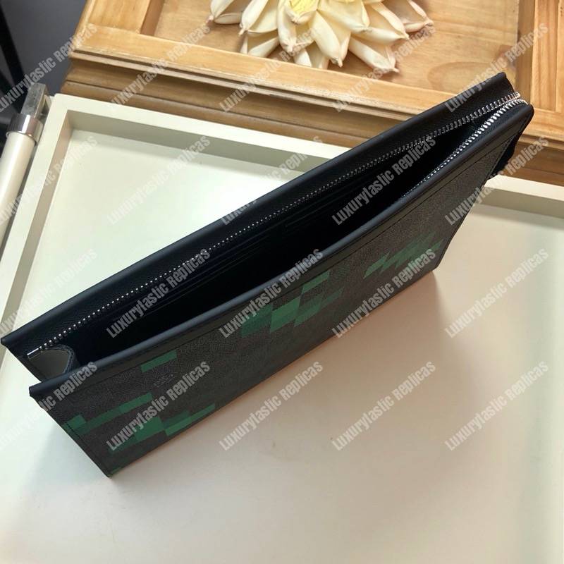 LV Pochette Voyage MM Damier Graphite Pixel Green