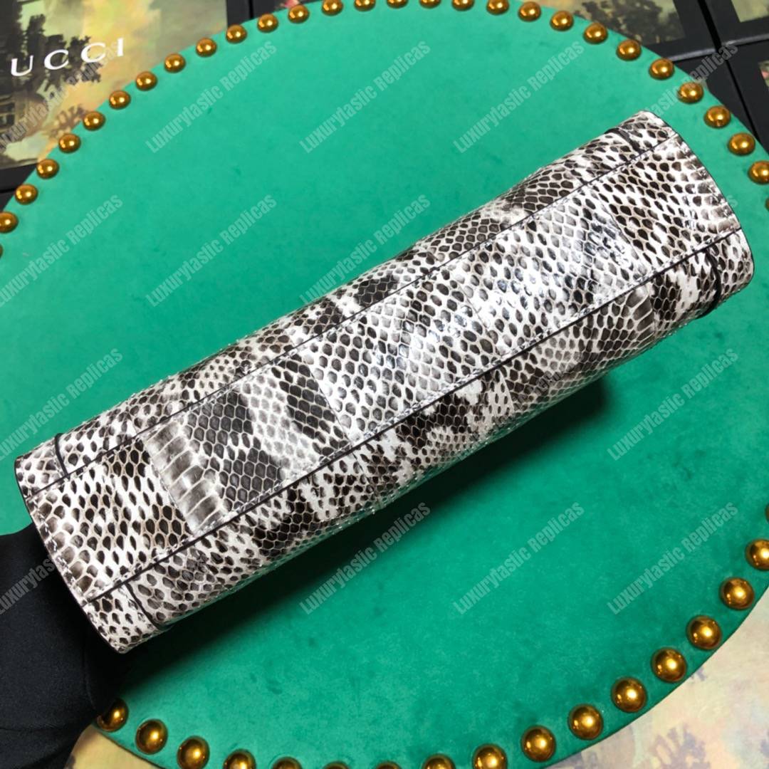 G*u*i ophidia small snakeskin shoulder bag grey