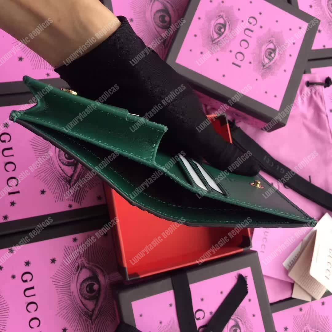 G*u*i signature card case in emerald green