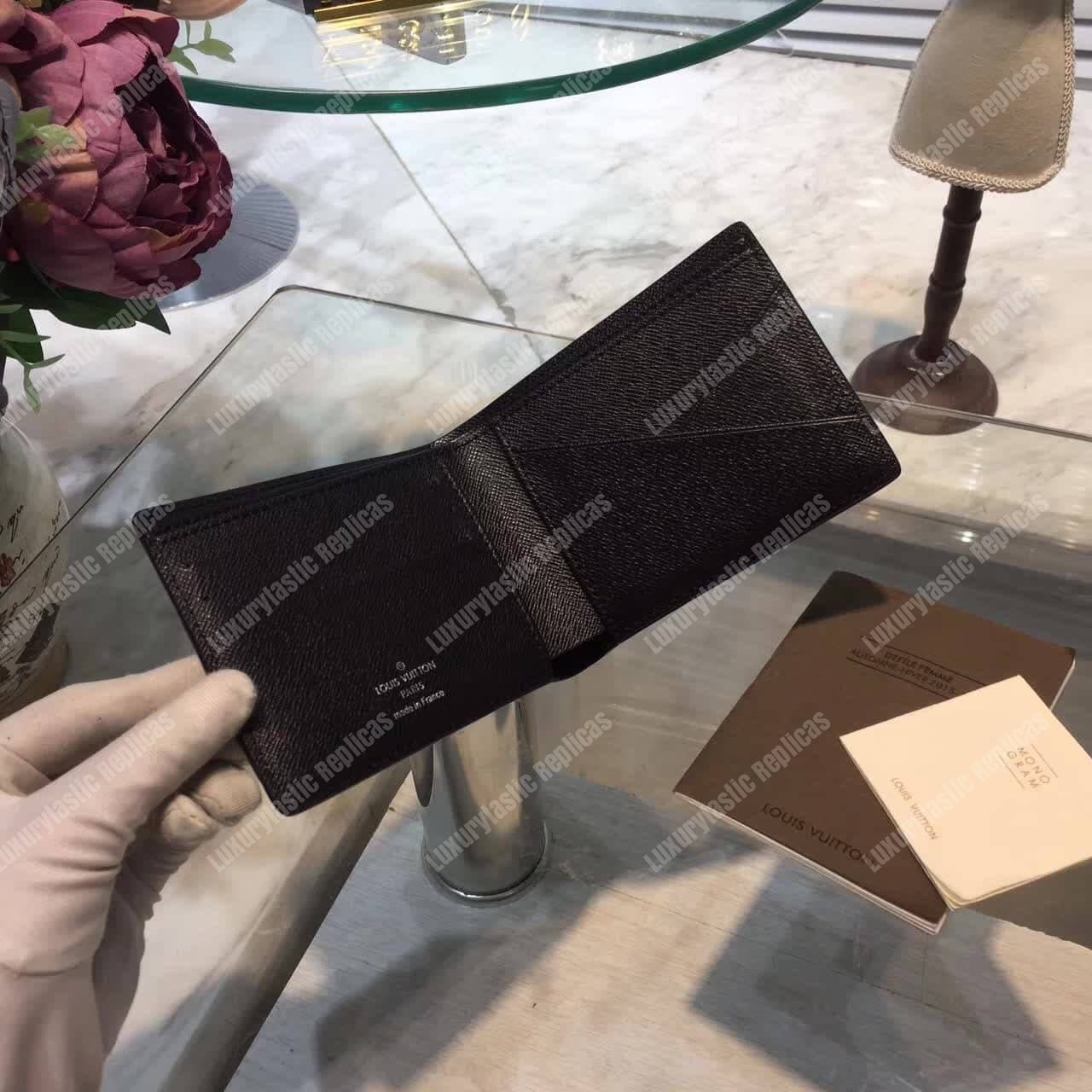 LV Multiple Wallet Taiga Leather Blue Stripe