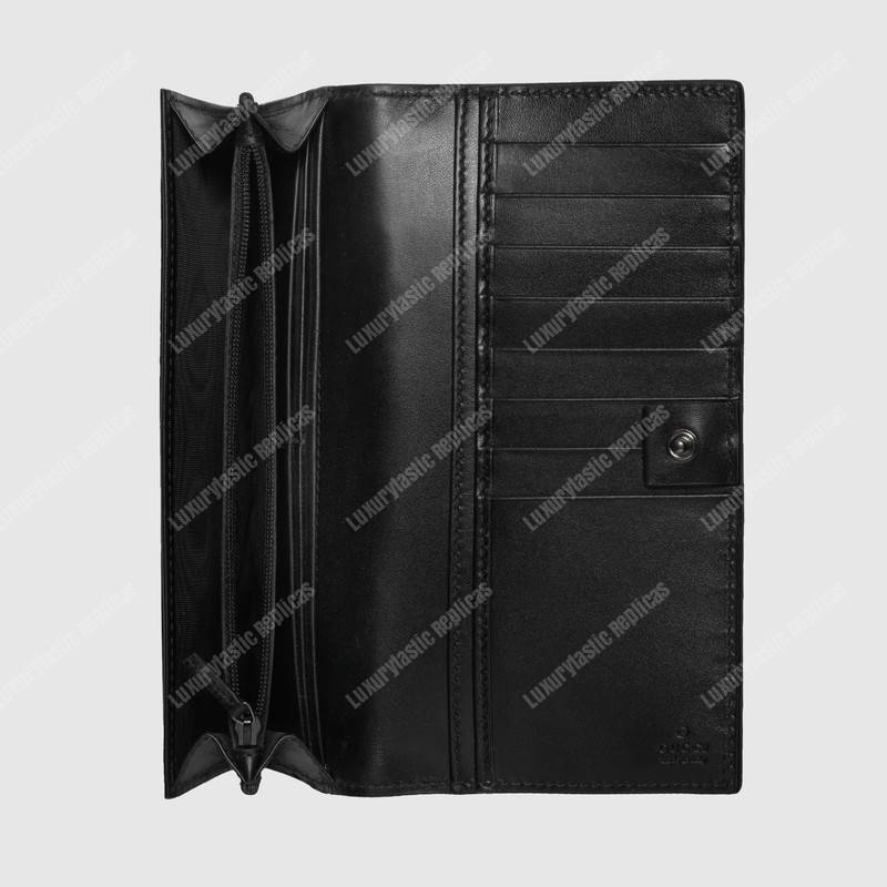 G*u*i gg signature long coin wallet black