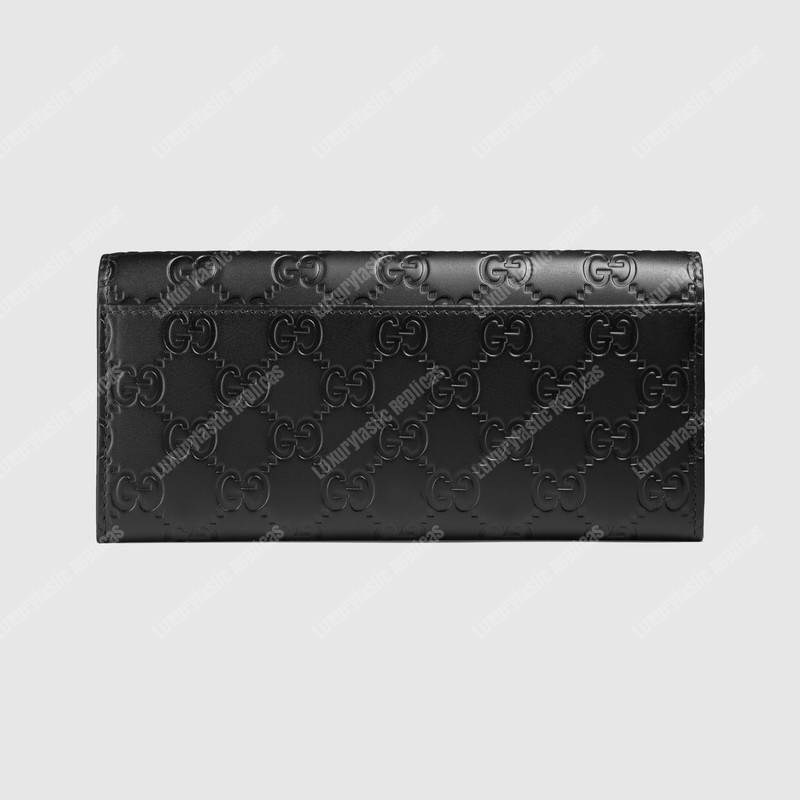 G*u*i gg signature long coin wallet black