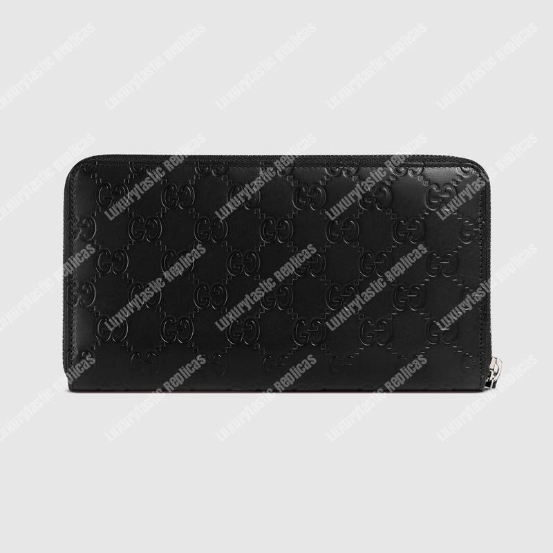 G*u*i gg signature continental zip around wallet black