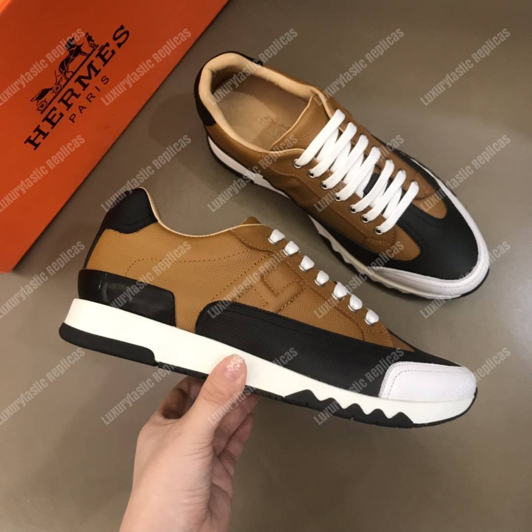 H**mes trail sneaker brown/navy blue