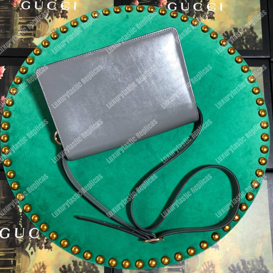 G*u*i small leather shoulder bag dusty grey