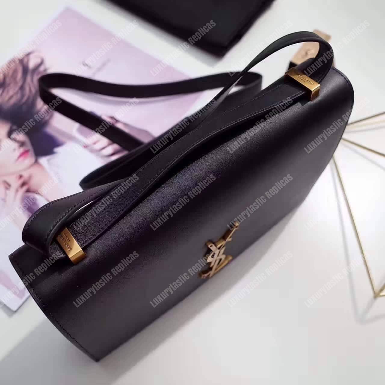 Saint Laurent Medium Dylan Monogram Satchel Black Leather