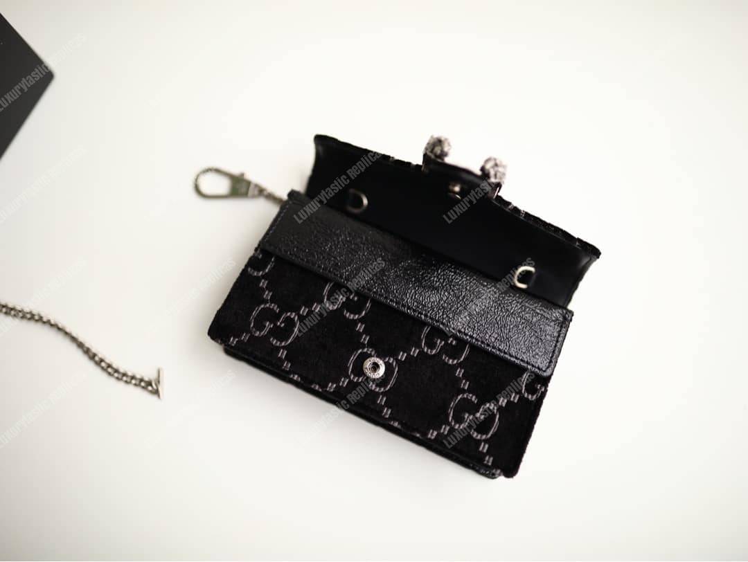 G*u*i dionysus gg velvet super mini bag black