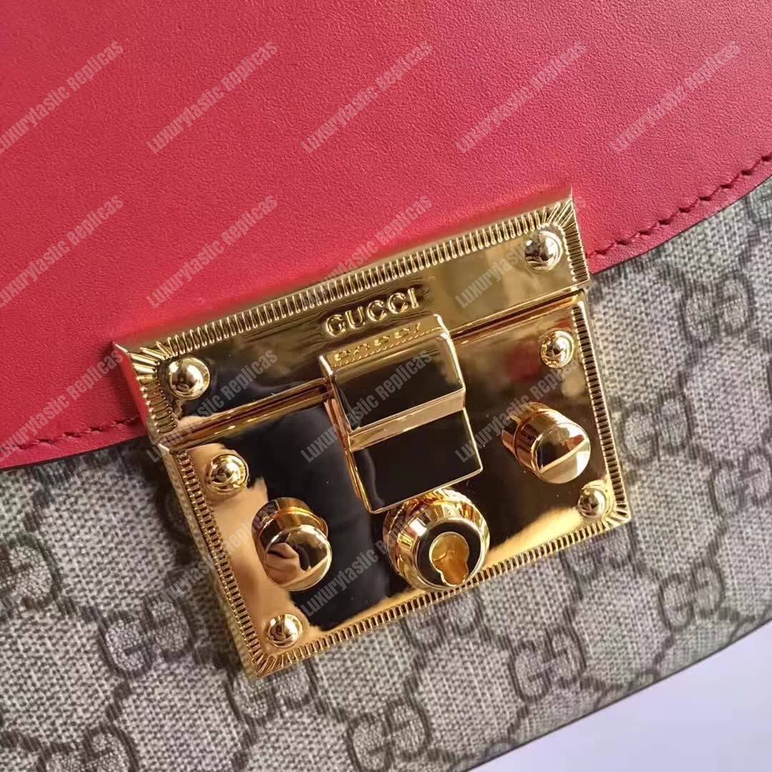 G*u*i padlock medium gg shoulder bag red