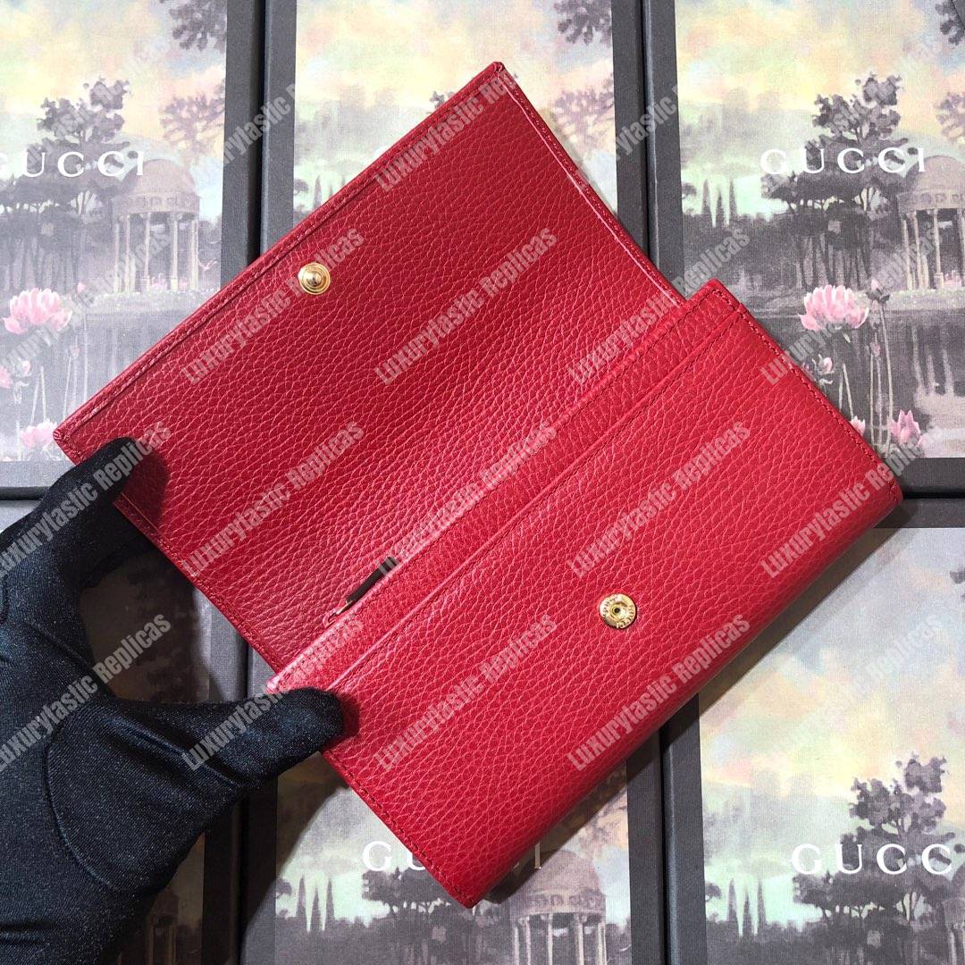 G*u*i red gg marmont leather continental wallet small gg metal