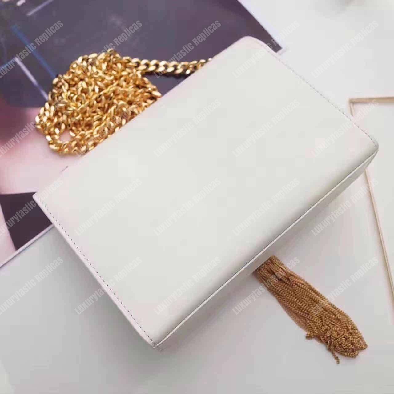 Saint Laurent Classic Small Kate Tassel Chain White