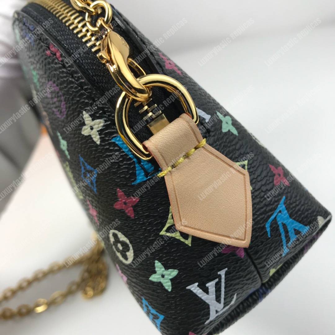 LV Multicolor Cosmetic Pouch GM Black