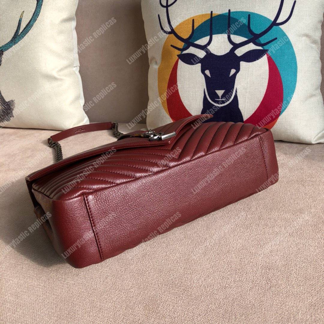 Saint Laurent Large College In Dark Red