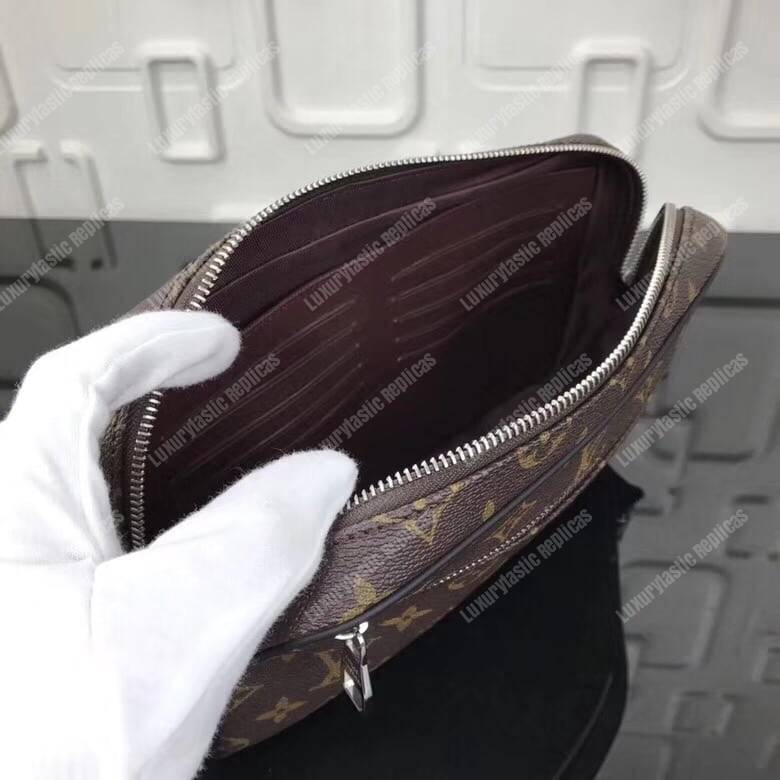 LV Kasai Clutch Monogram Macassar Canvas