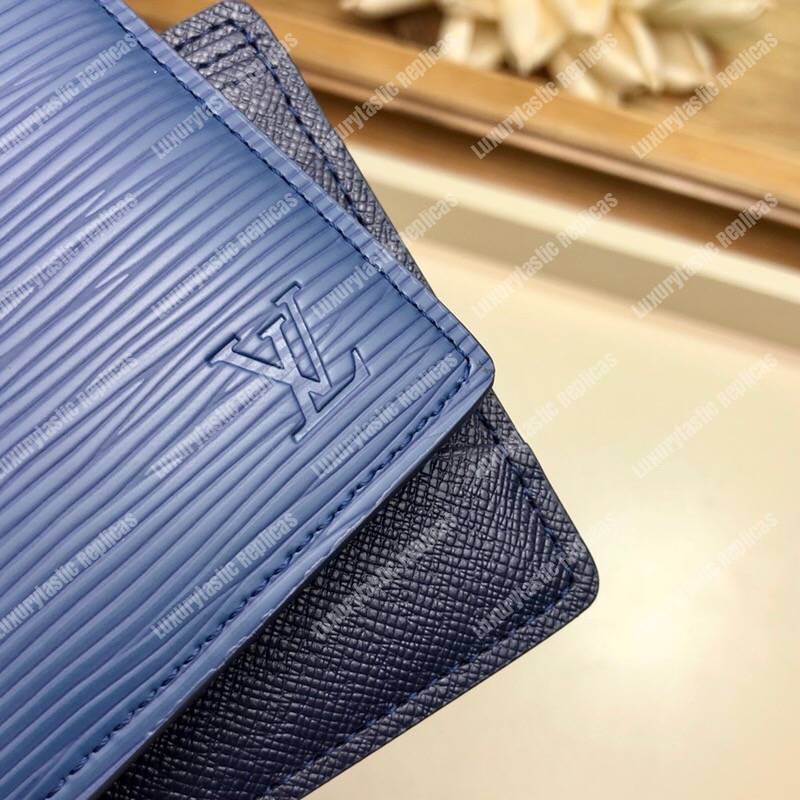 LV Multiple Wallet Epi Leather Bleu Marine