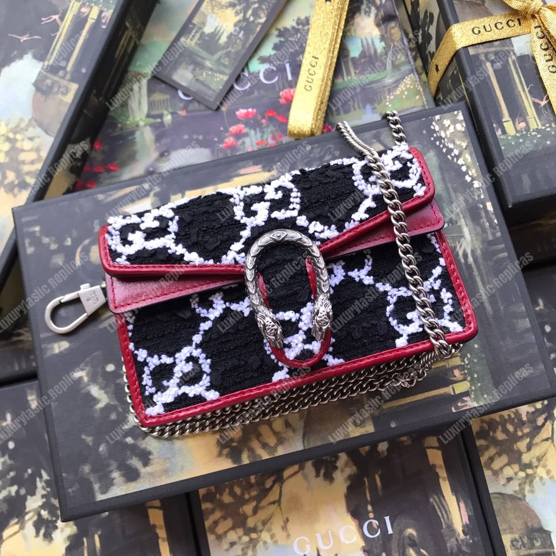 G*u*i dinoysus super mini bag black tweed