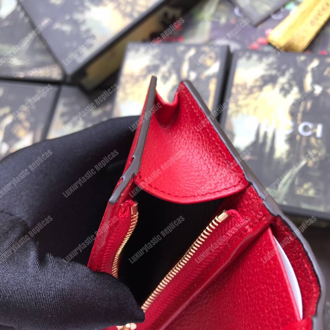 G*u*i ophidia gg flora card case wallet red