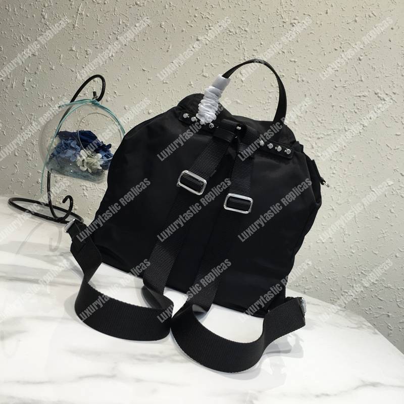 Pra*a black nylon backpack black
