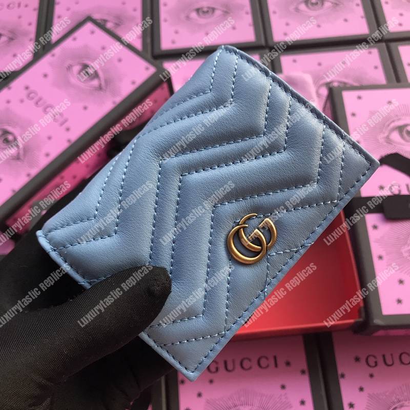 G*u*i gg marmont card case wallet aquamarine