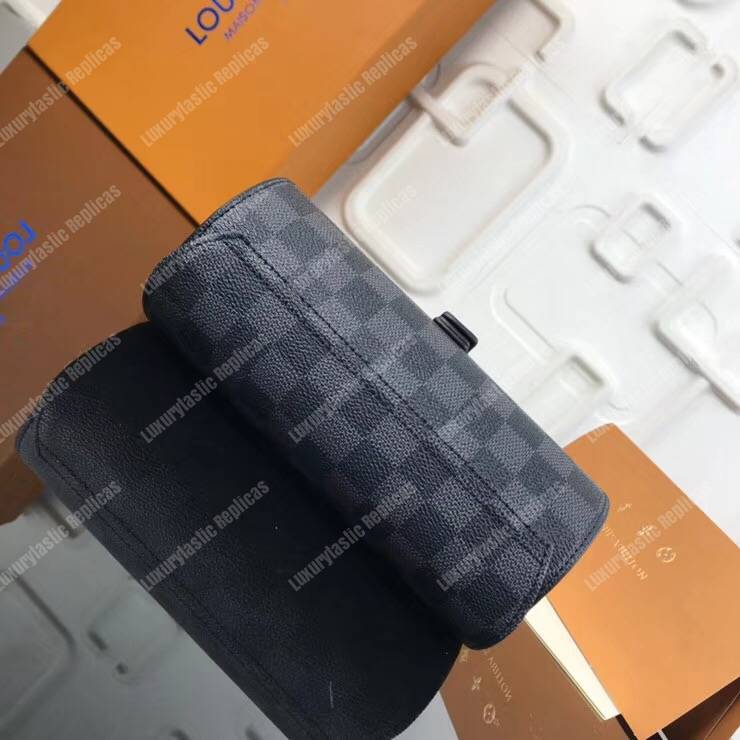 LV 3 Watch Case Damier Graphite Canvas