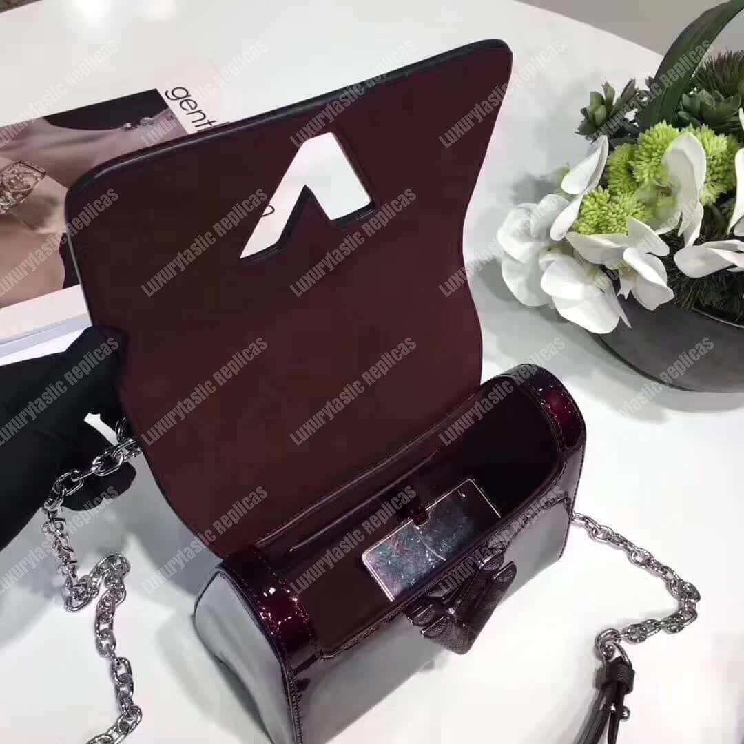 LV Twist PM Monogram Vernis Leather Burgundy